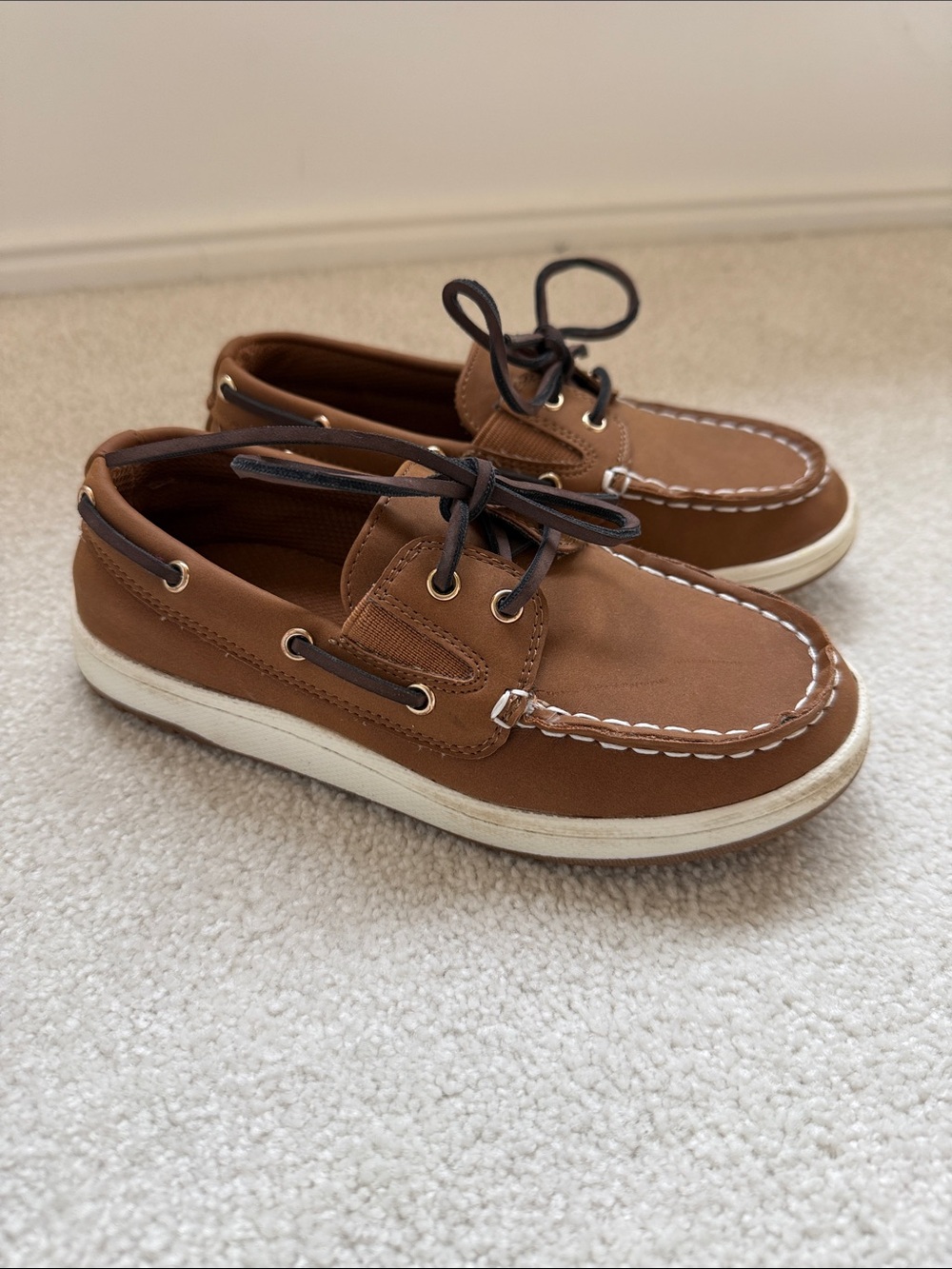 Sonoma Boys Brown Boat Shoes with Rubber Soles